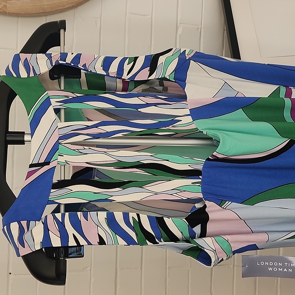 London Times Multicolor Abstract Dress, 2x - Picture 5 of 9